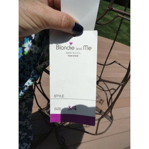 Women’s Blondie and Me Summer Floral Maxi Dress 100% Polyester Blues Green White - Picture 6 of 9